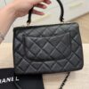Chanel Lambskin Quilted Small Trendy CC Dual Handle Flap Bag Black Gold Hardware