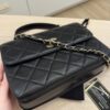 Chanel Lambskin Quilted Small Trendy CC Dual Handle Flap Bag Black Gold Hardware