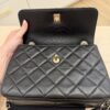 Chanel Lambskin Quilted Small Trendy CC Dual Handle Flap Bag Black Gold Hardware