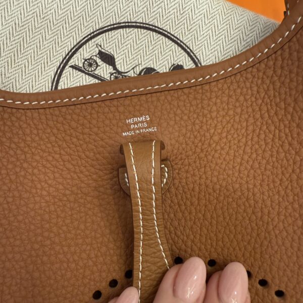 Hermes Taurillon Clemence Evelyne TPM Gold with Silver Hardware