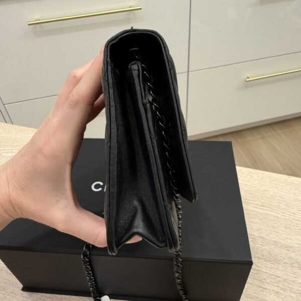 Chanel Lambskin Quilted Trendy CC Wallet On Chain WOC So Black / Black Hardware