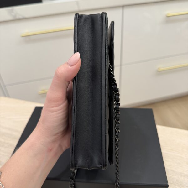 Chanel Lambskin Quilted Trendy CC Wallet On Chain WOC So Black / Black Hardware