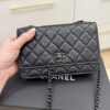 Chanel Lambskin Quilted Trendy CC Wallet On Chain WOC So Black / Black Hardware