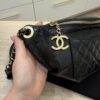 Chanel Crumpled Lambskin Quilted Waist Bag Fanny Pack Black
