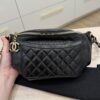 Chanel Crumpled Lambskin Quilted Waist Bag Fanny Pack Black