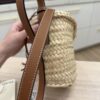 Loewe Leaf Palm Calfskin Drawstring Bucket Bag Natural Tan