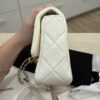 Chanel White Shiny Quilted Lambskin Mini Flap Bag Aged Gold Hardware