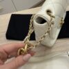 Chanel White Shiny Quilted Lambskin Mini Flap Bag Aged Gold Hardware