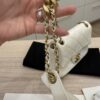 Chanel White Shiny Quilted Lambskin Mini Flap Bag Aged Gold Hardware