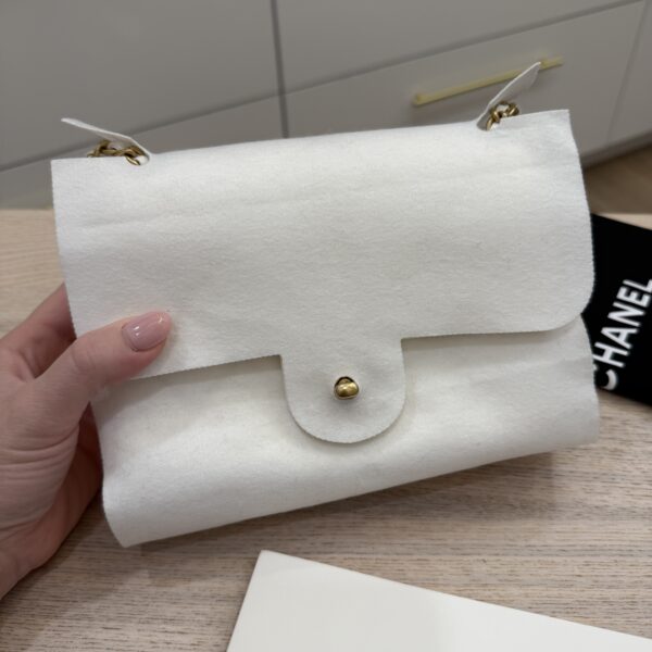 Chanel White Shiny Quilted Lambskin Mini Flap Bag Aged Gold Hardware