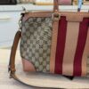 Gucci Monogram Vintage Web Medium Top Handle Bag Pink