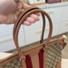 Gucci Monogram Vintage Web Medium Top Handle Bag Pink