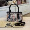 Burberry Beige/Dark Brown Haymarket Check Coated Canvas And Leather Shoulder Bag