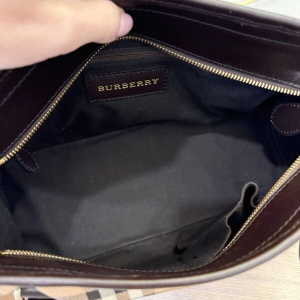 Burberry Beige/Dark Brown Haymarket Check Coated Canvas And Leather Shoulder Bag