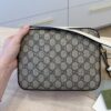Gucci GG Supreme Monogram Small Horsebit 1955 Shoulder Bag Beige White