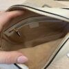 Gucci GG Supreme Monogram Small Horsebit 1955 Shoulder Bag Beige White