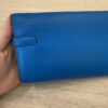 Hermes Chevre Mysore Kelly Longue Wallet Bleu Hydra