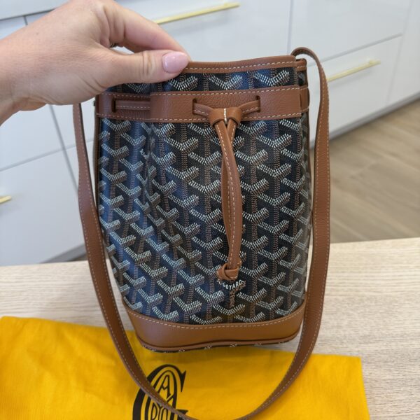 Goyard Goyardine Petit Flot Bucket Bag PM Black and Tan