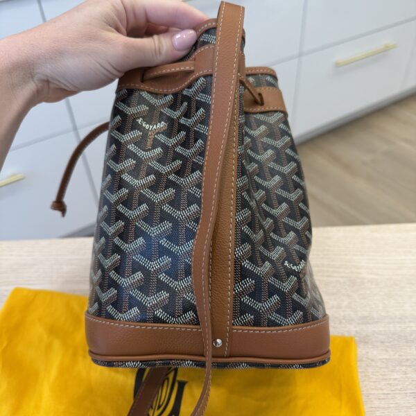 Goyard Goyardine Petit Flot Bucket Bag PM Black and Tan