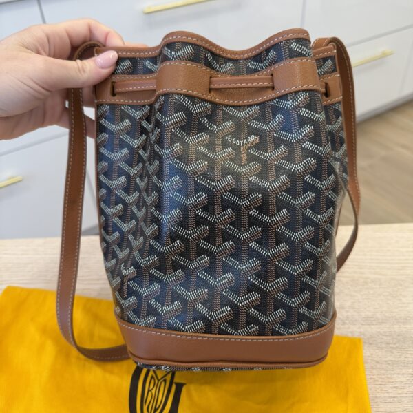 Goyard Goyardine Petit Flot Bucket Bag PM Black and Tan