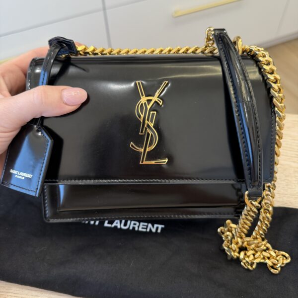 Saint Laurent Patent Small Monogram Sunset Black