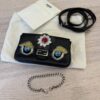 Fendi Orange Micro Monster Leather Baguette Black