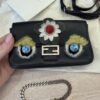 Fendi Orange Micro Monster Leather Baguette Black
