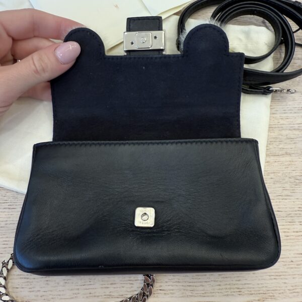 Fendi Orange Micro Monster Leather Baguette Black