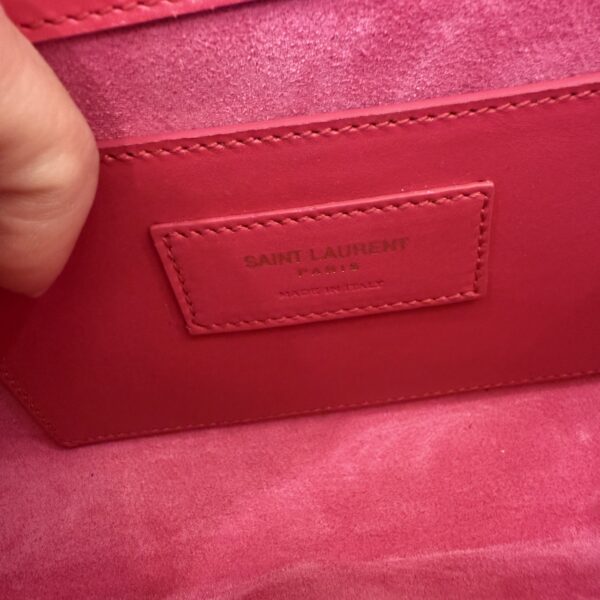 Saint Laurent (YSL) Pink Leather Cassandre Tassel Clutch Bag