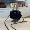 Prada Nylon Tessuto Impuntu Quilted Bandoliera Crossbody Bag Black