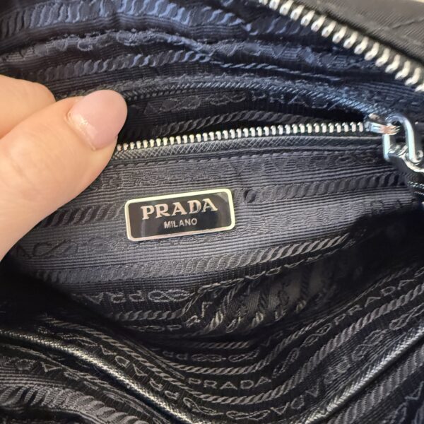 Prada Nylon Tessuto Impuntu Quilted Bandoliera Crossbody Bag Black