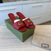 Gucci Nappa Matelasse GG Marmont 75mm Slide Sandals 39.5 Red