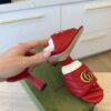 Gucci Nappa Matelasse GG Marmont 75mm Slide Sandals 39.5 Red
