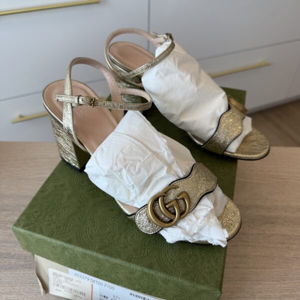 Gucci Women's Marmont High Block Heel Sandals Size 37.5