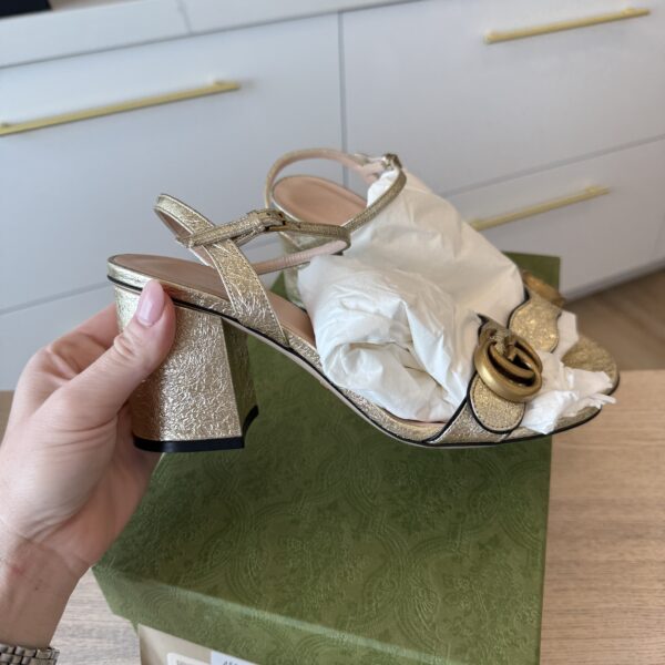 Gucci Women's Marmont High Block Heel Sandals Size 37.5