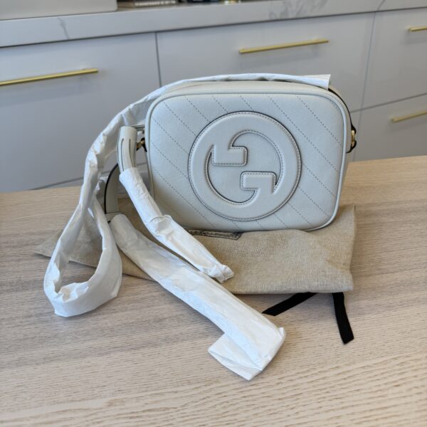 Gucci Calfskin Small Blondie Shoulder Bag White