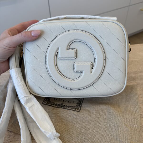 Gucci Calfskin Small Blondie Shoulder Bag White