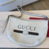 Gucci Grained Calfskin Logo Half Moon Hobo White Large
