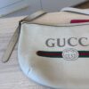 Gucci Grained Calfskin Logo Half Moon Hobo White Large
