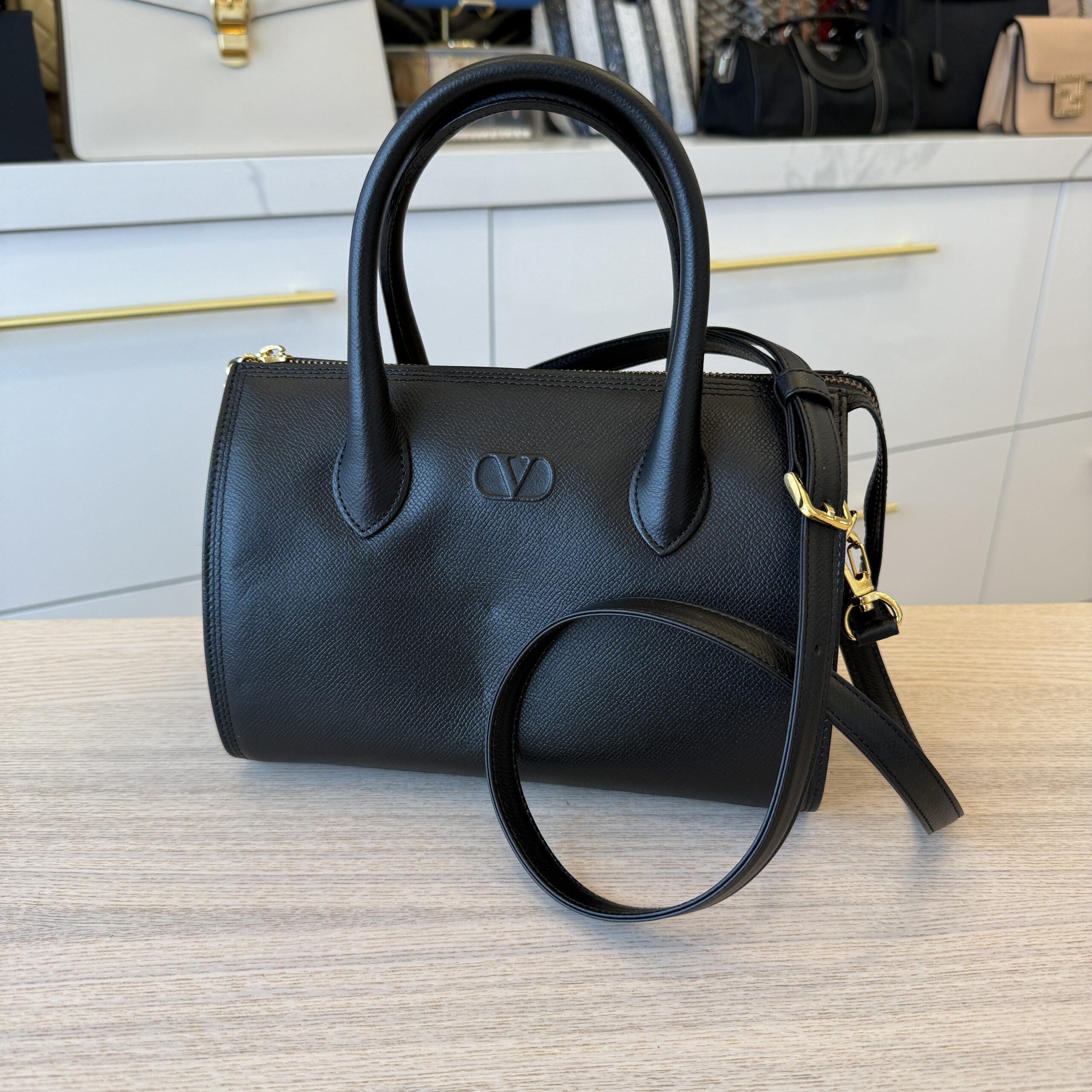 Valentino Garavani Hand Bag Leather 2way Black
