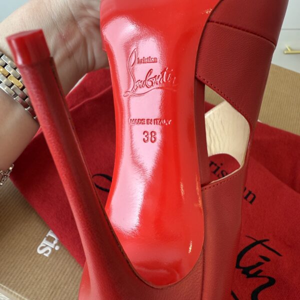 Christian Louboutin Shiny Nappa Sharpeta 100 Pumps 38 Red