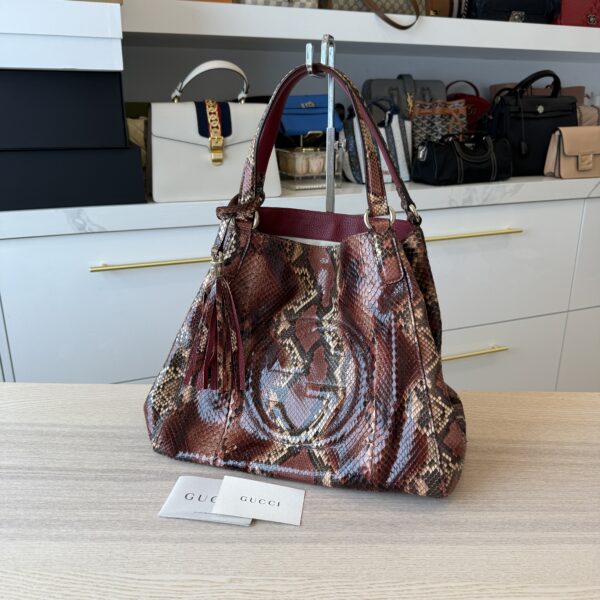 Gucci Multicolor Python Soho Medium Tote Bag