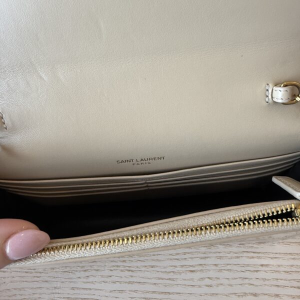 SAINT LAURENT (YSL) Kate Small Tassel YSL Wallet on Chain in Patent Leather