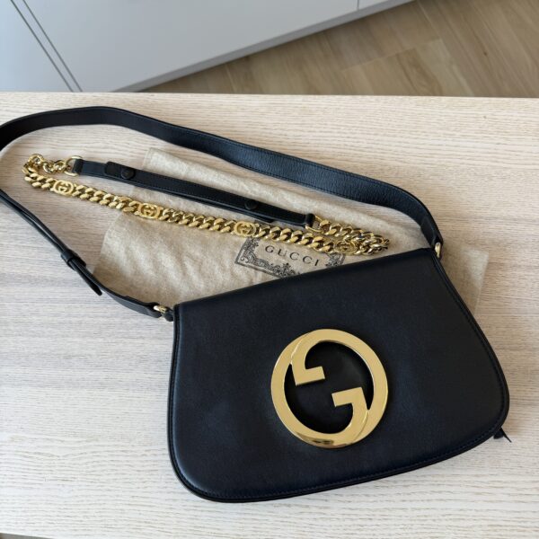 Gucci Blondie Small Shoulder Bag Black Leather