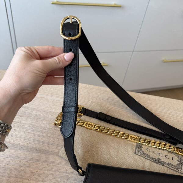 Gucci Blondie Small Shoulder Bag Black Leather
