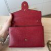 Gucci Calfskin GG Marmont Chain Wallet Vulcanic Red