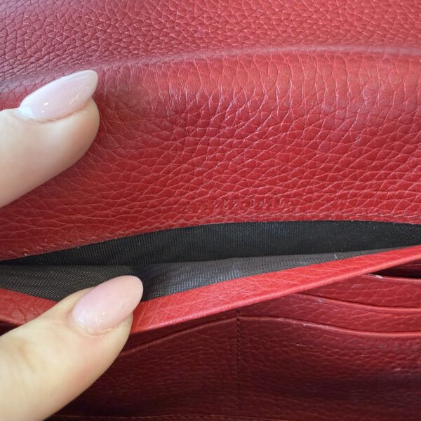 Gucci Calfskin GG Marmont Chain Wallet Vulcanic Red