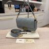 Fendi Nappa FF 1974 Embossed Baguette Light Blue