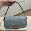 Fendi Nappa FF 1974 Embossed Baguette Light Blue