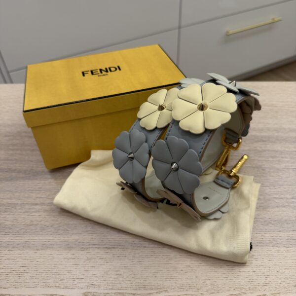 Fendi Flowerland Strap You Shoulder Strap Studded Leather